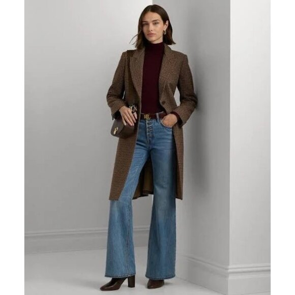 NWT Lauren Ralph Lauren Women's Wool-Blend Walker Coat Size 12 - Picture 1 of 11